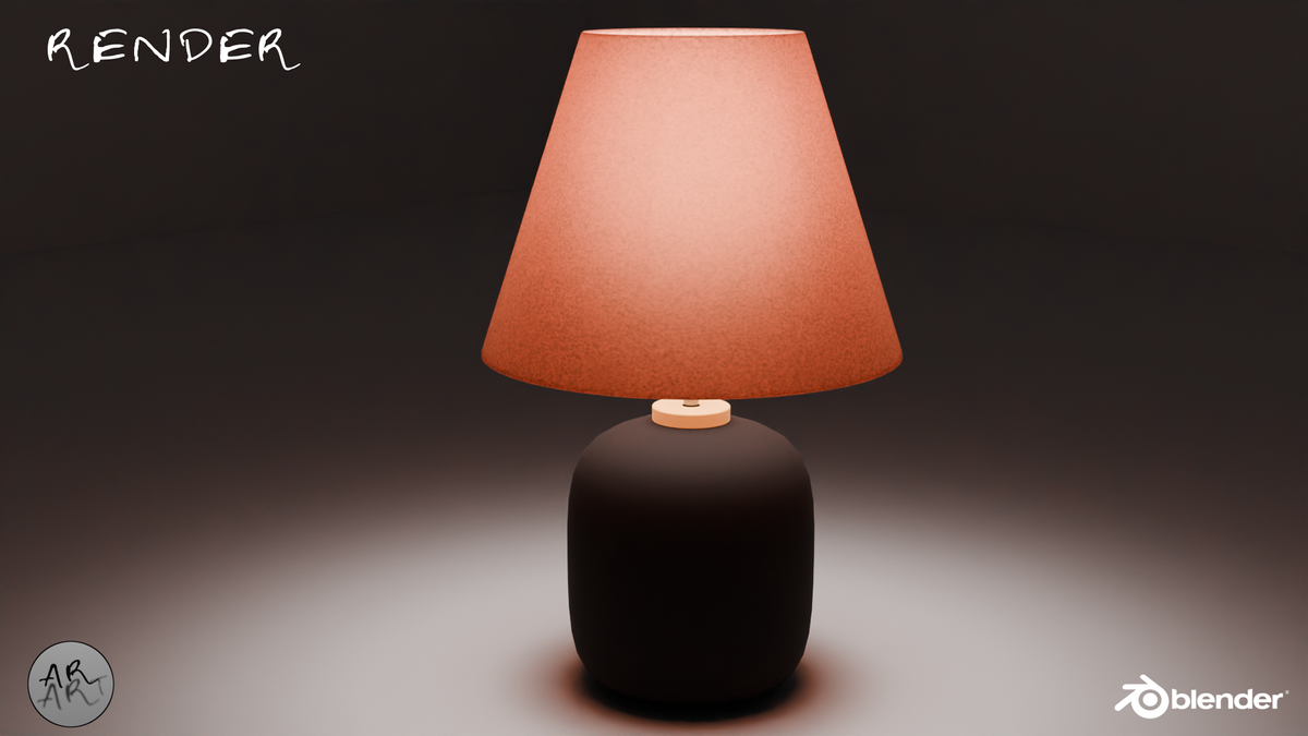 Render of Table Lamp in perspective view