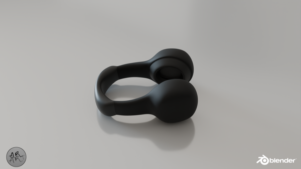 Render of bluetooth headphones in perspective view